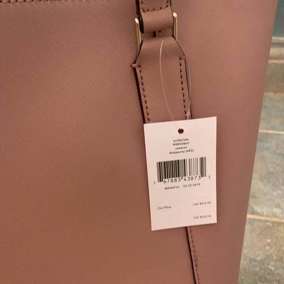 KATE SPADE CAMERON LARGE POCKET TOTE LEATHER PEONY - Picture 5 of 8
